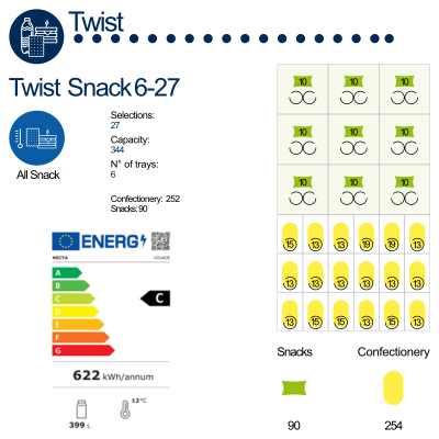 Necta TWIST Snack & Cold Drink Vending Machine